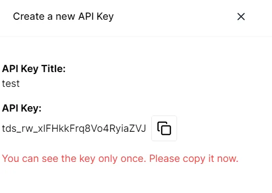 New API key